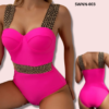 Stitch Detail Push Up One Piece Swimsuit - 003
