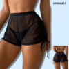 Drawstring Side Cover Up Shorts Without Bikini - 037