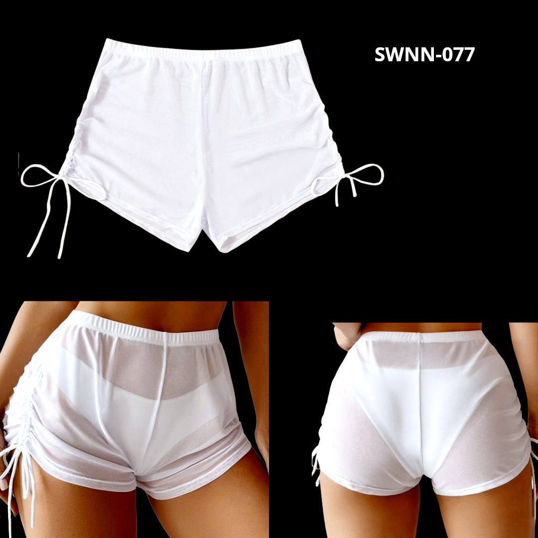 Mesh Drawstring Cover Up Shorts - 077