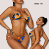 Allover Print Halter Bikini Swimsuit - 091