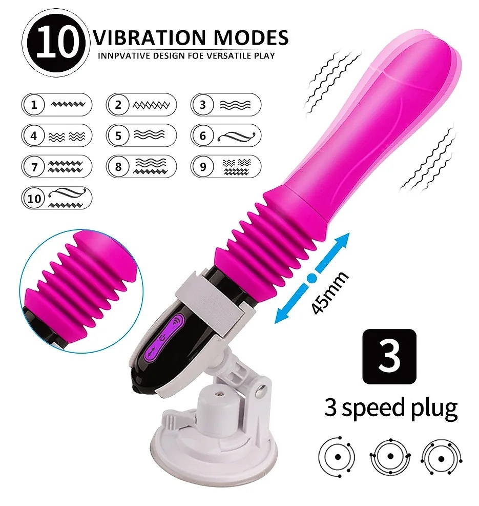 Wireless Remote Control Automatic Telescopic Pumping Sex Machine Dildo Vibrator