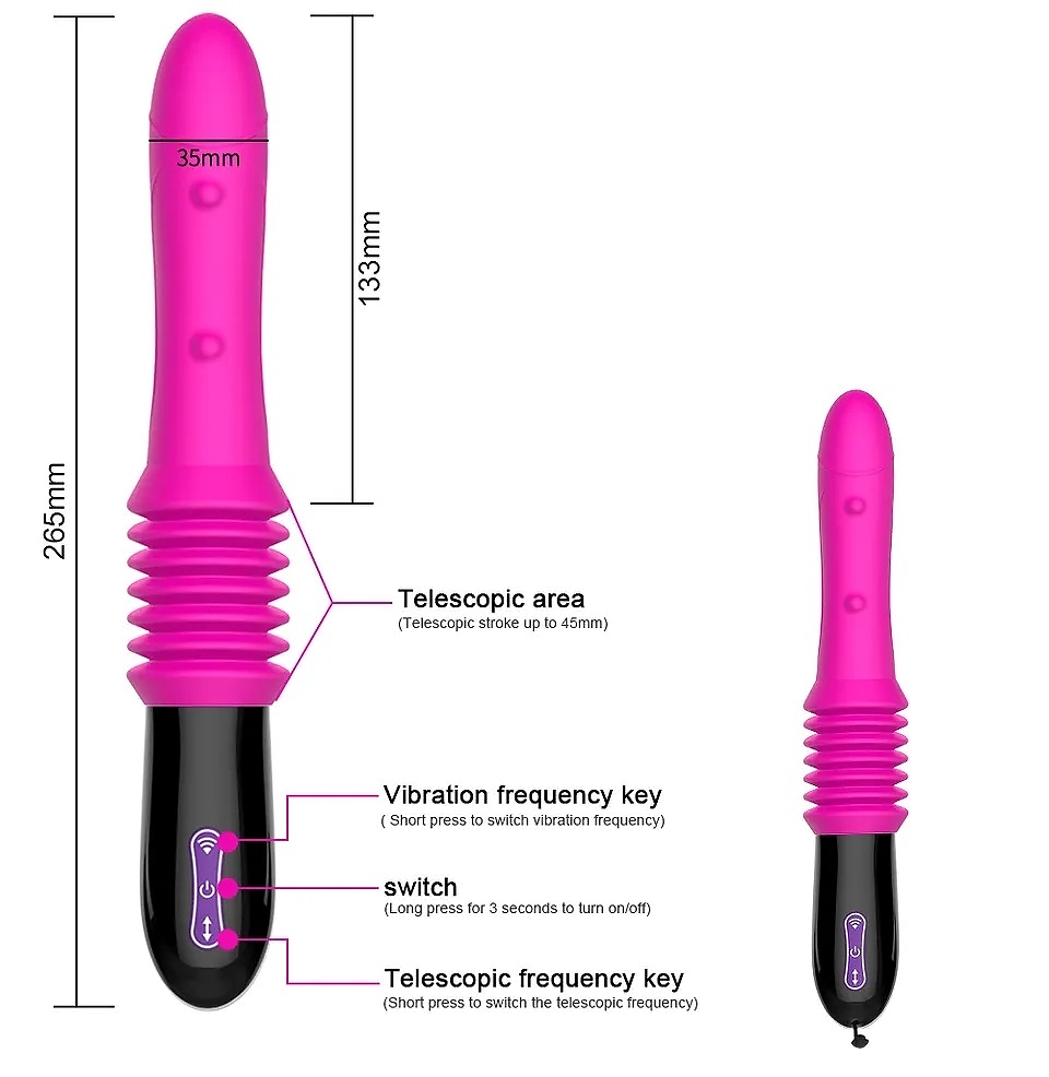 Wireless Remote Control Automatic Telescopic Pumping Sex Machine Dildo Vibrator - Image 2