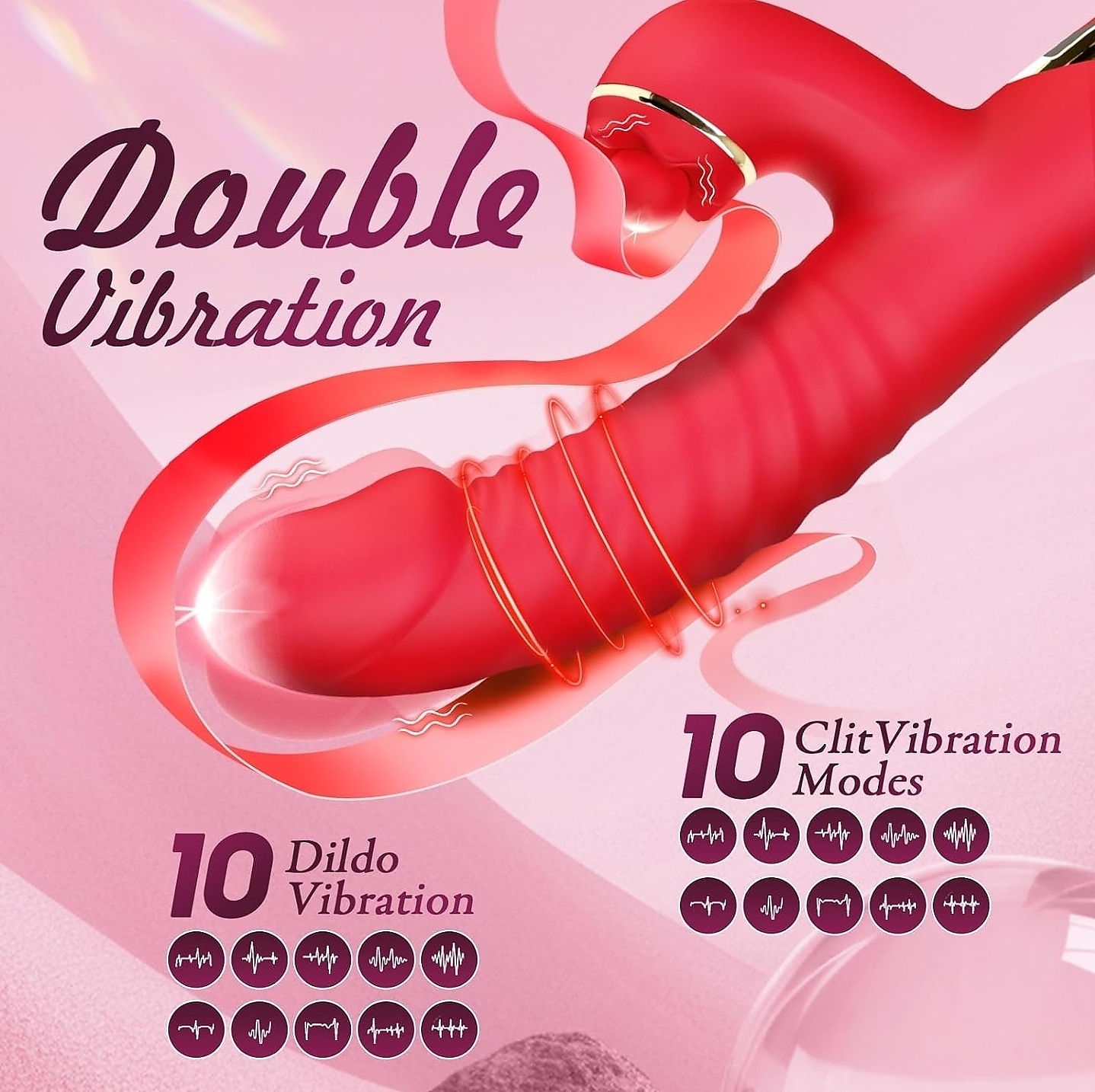 Ruby 4 in 1 Thrusting Rabbit Vibrator - Image 6