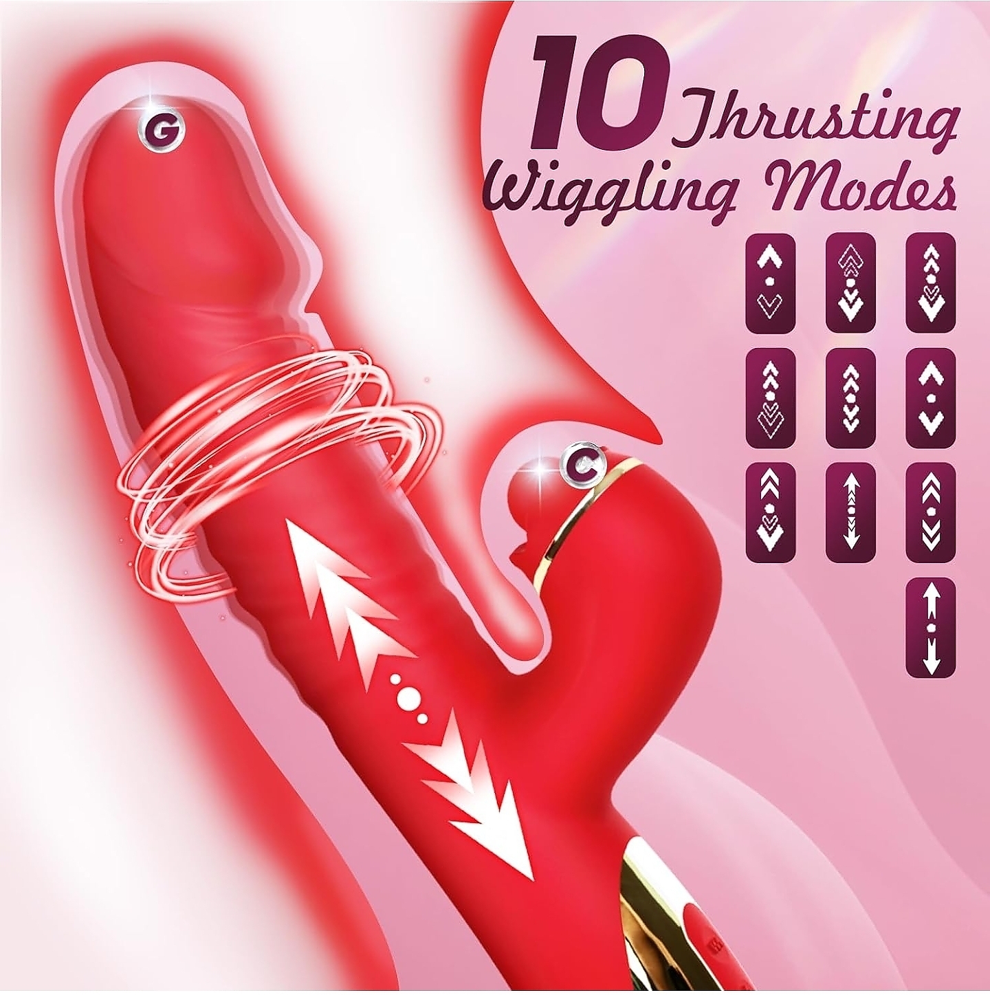 Ruby 4 in 1 Thrusting Rabbit Vibrator - Image 2