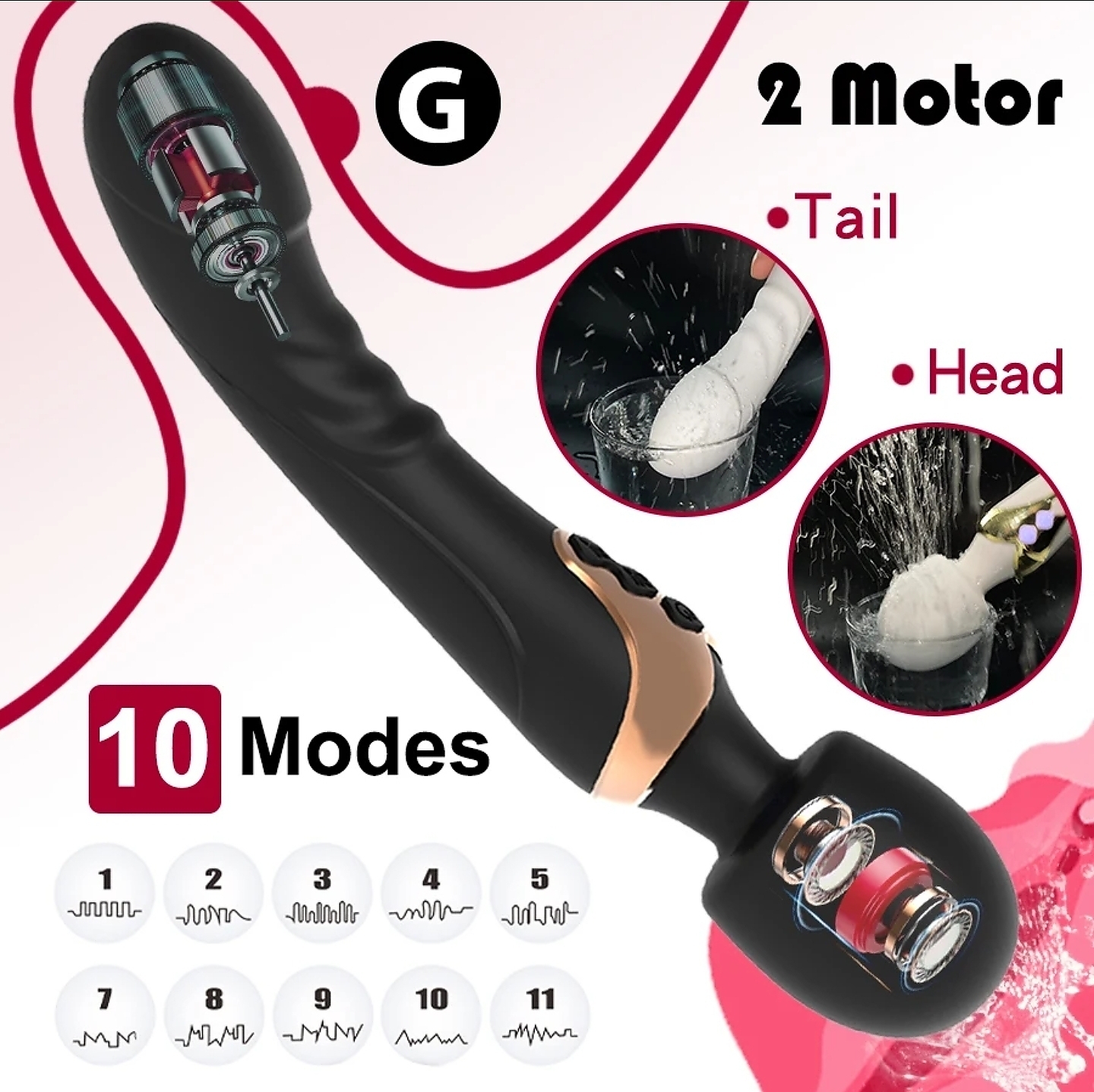 Abby Dual Dildo Wand Massager - Image 8