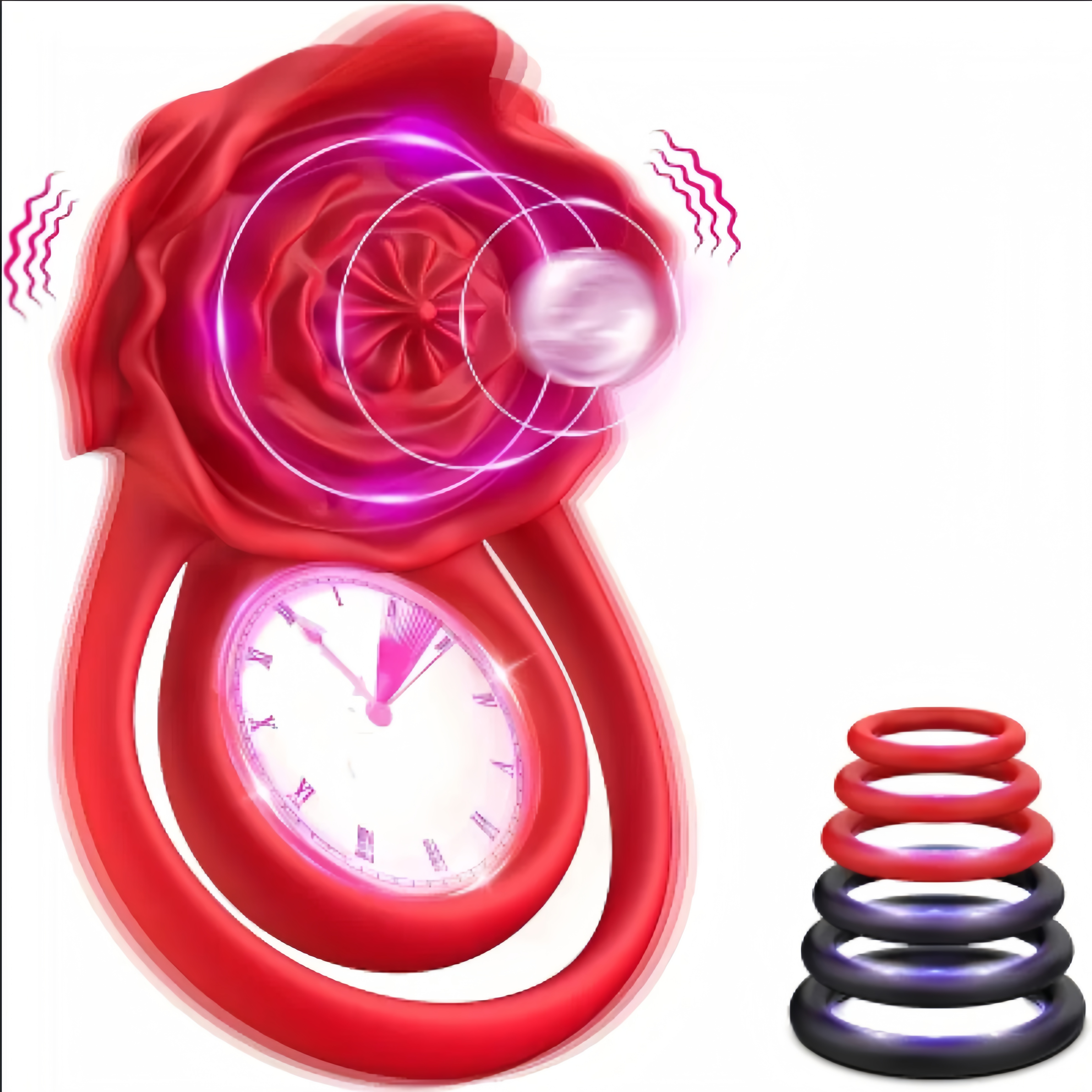 Crimsom Bloom Male Rose Penis Ring