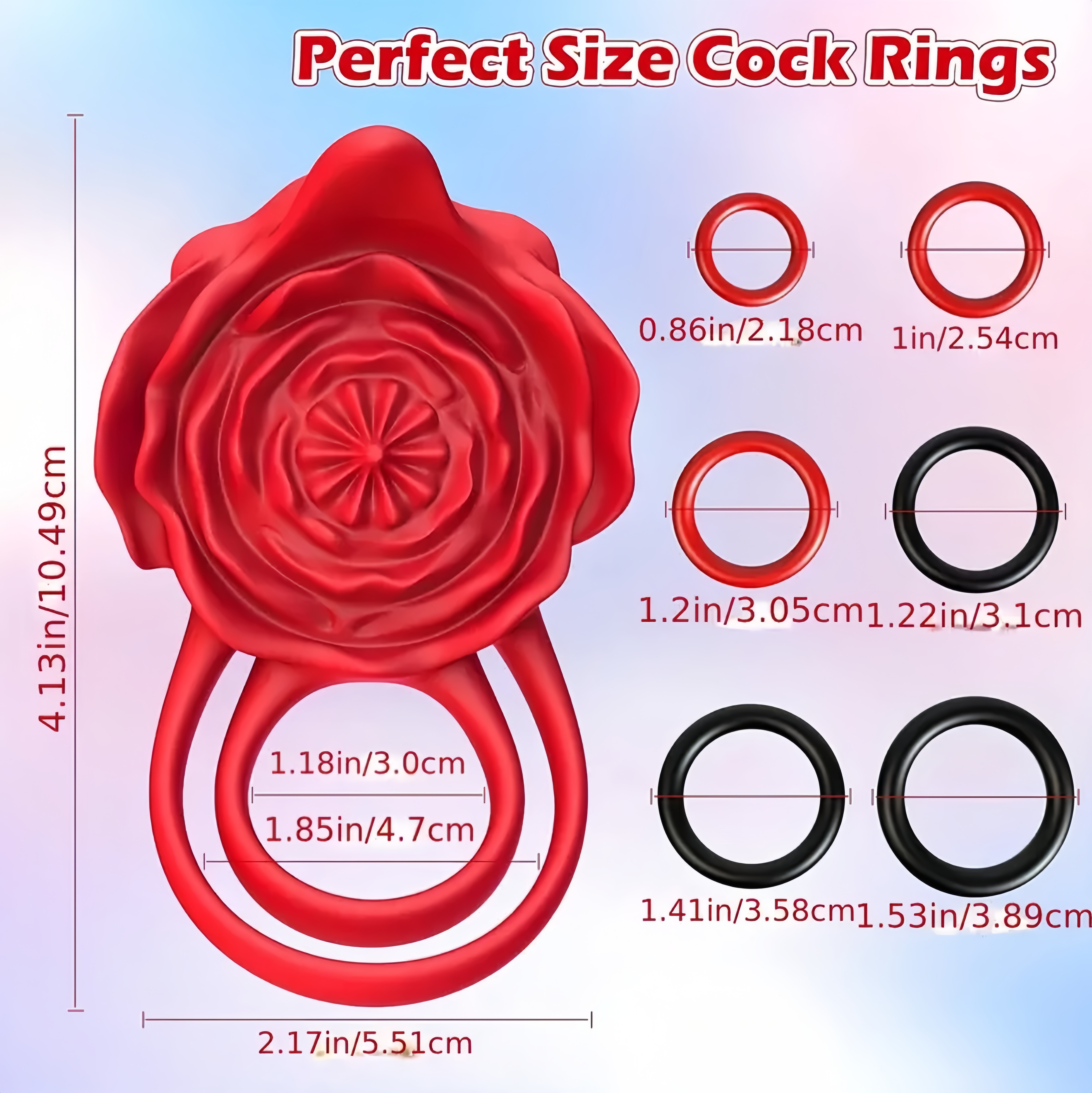 Crimsom Bloom Male Rose Penis Ring - Image 2