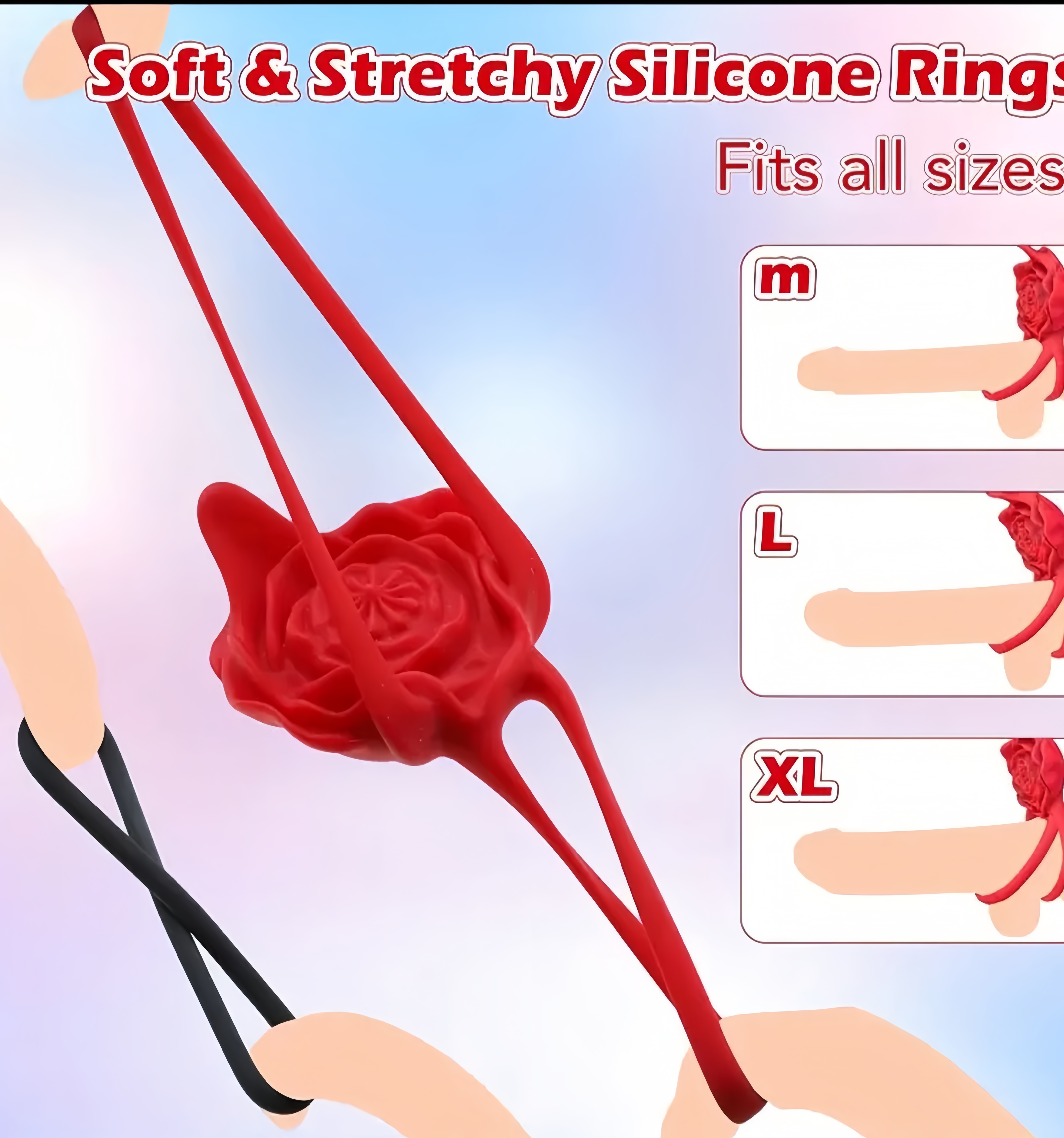 Crimsom Bloom Male Rose Penis Ring - Image 3