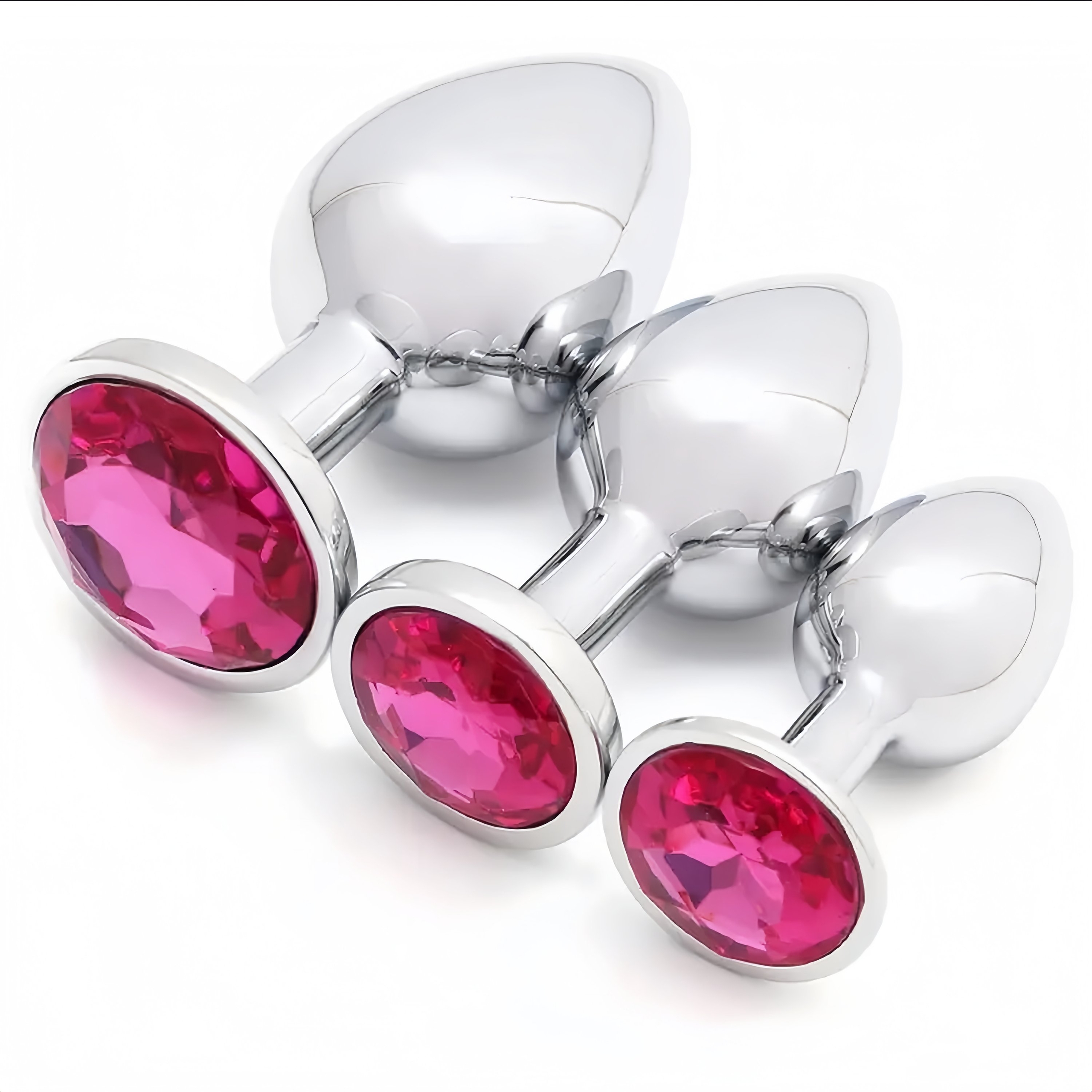 Metal Jewelry 3 Piece Anal Plug Set - Image 4
