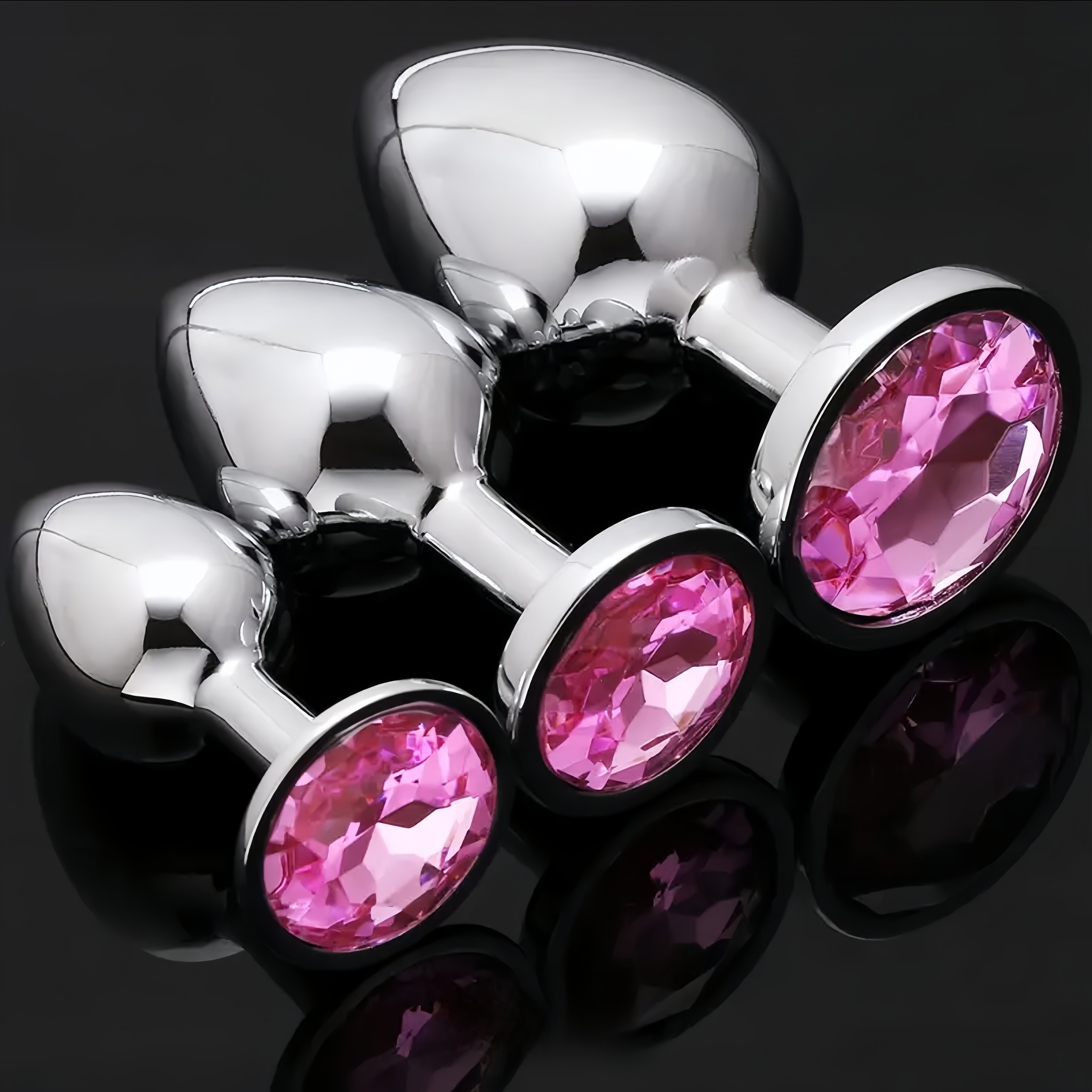 Metal Jewelry 3 Piece Anal Plug Set
