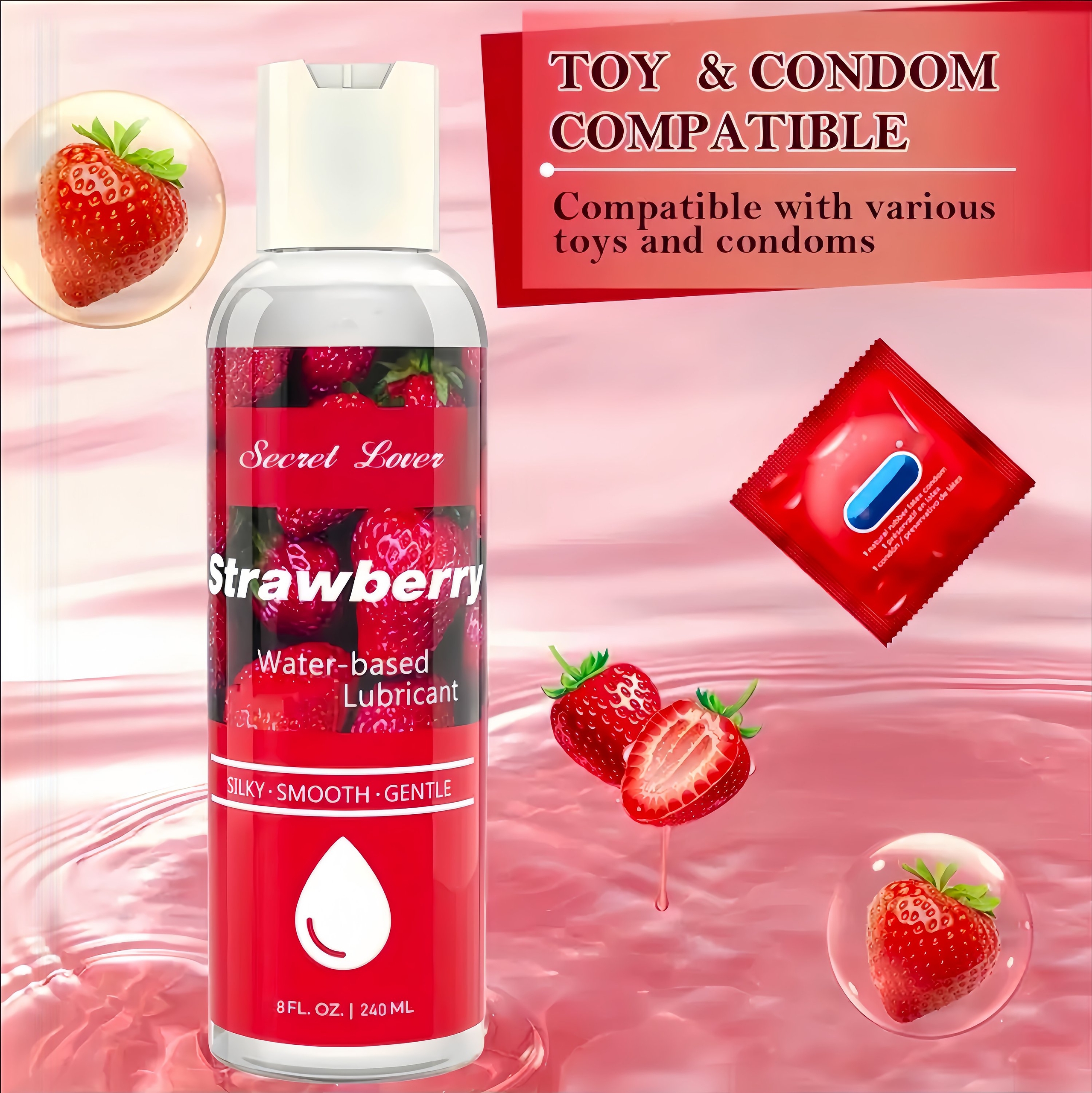 Secret 8oz Strawberry Lube - Vaginal & Anal - Image 2