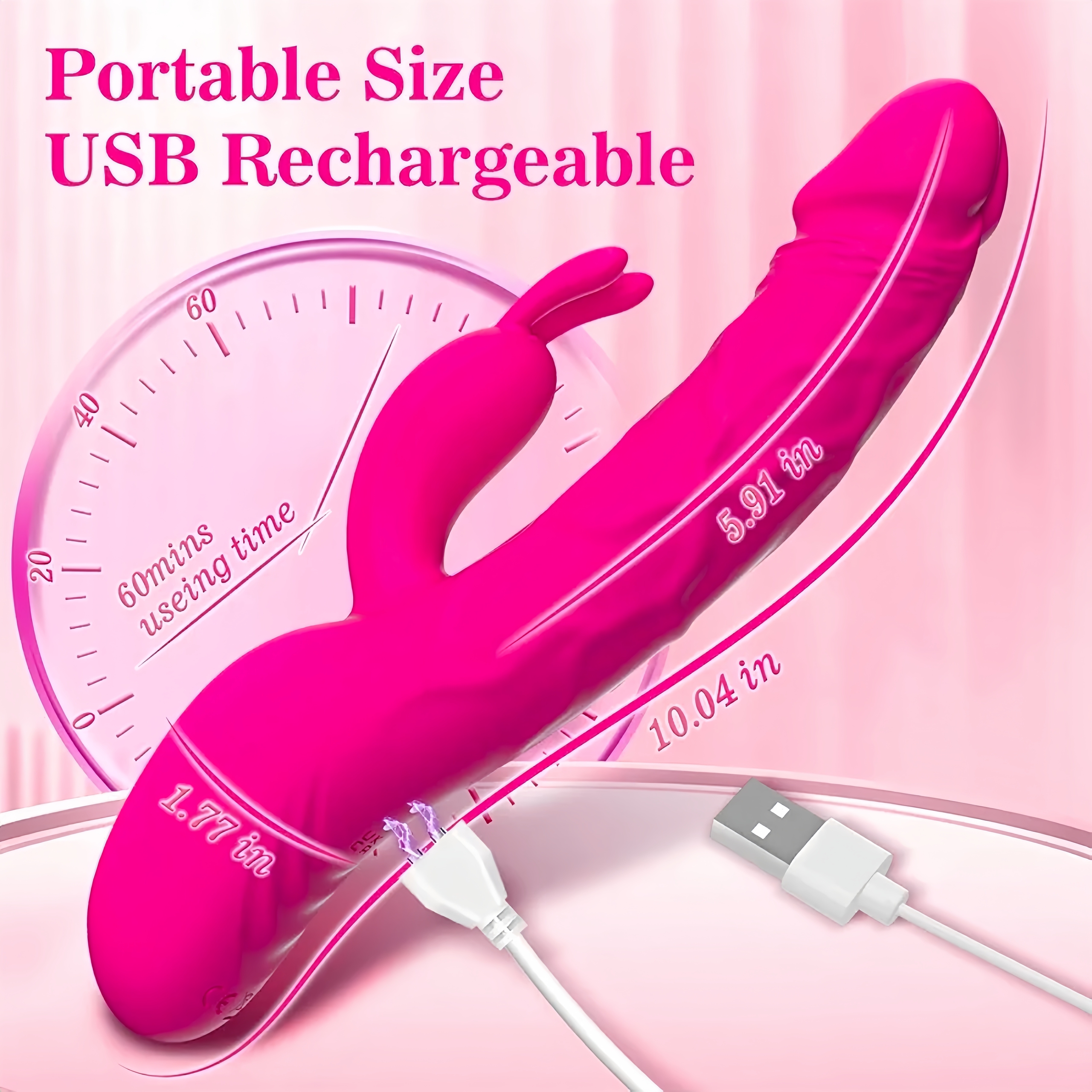 Blush Bunny Thrusting Rabbit Vibrator - Purple - Image 11