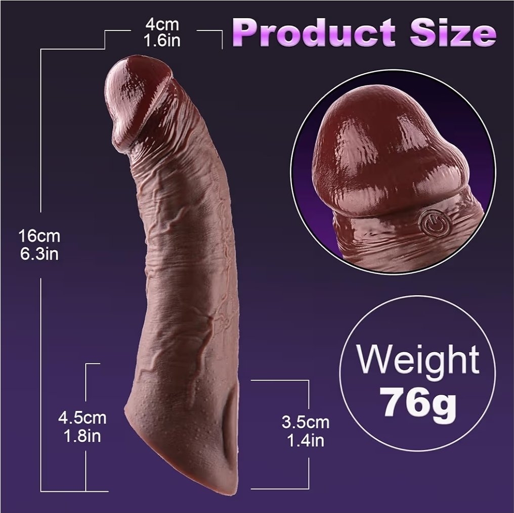 Mocha Tease Remote Controlled Penis Sleeve - Image 7