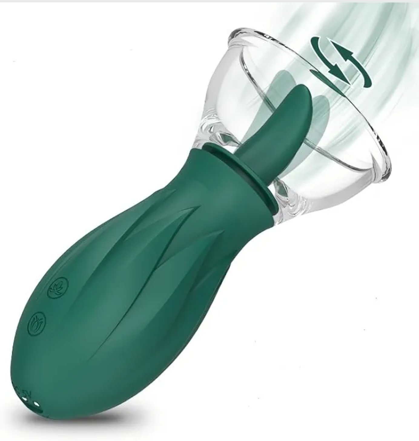 Emerald Bloom - Suction Tongue Rose Vibrator