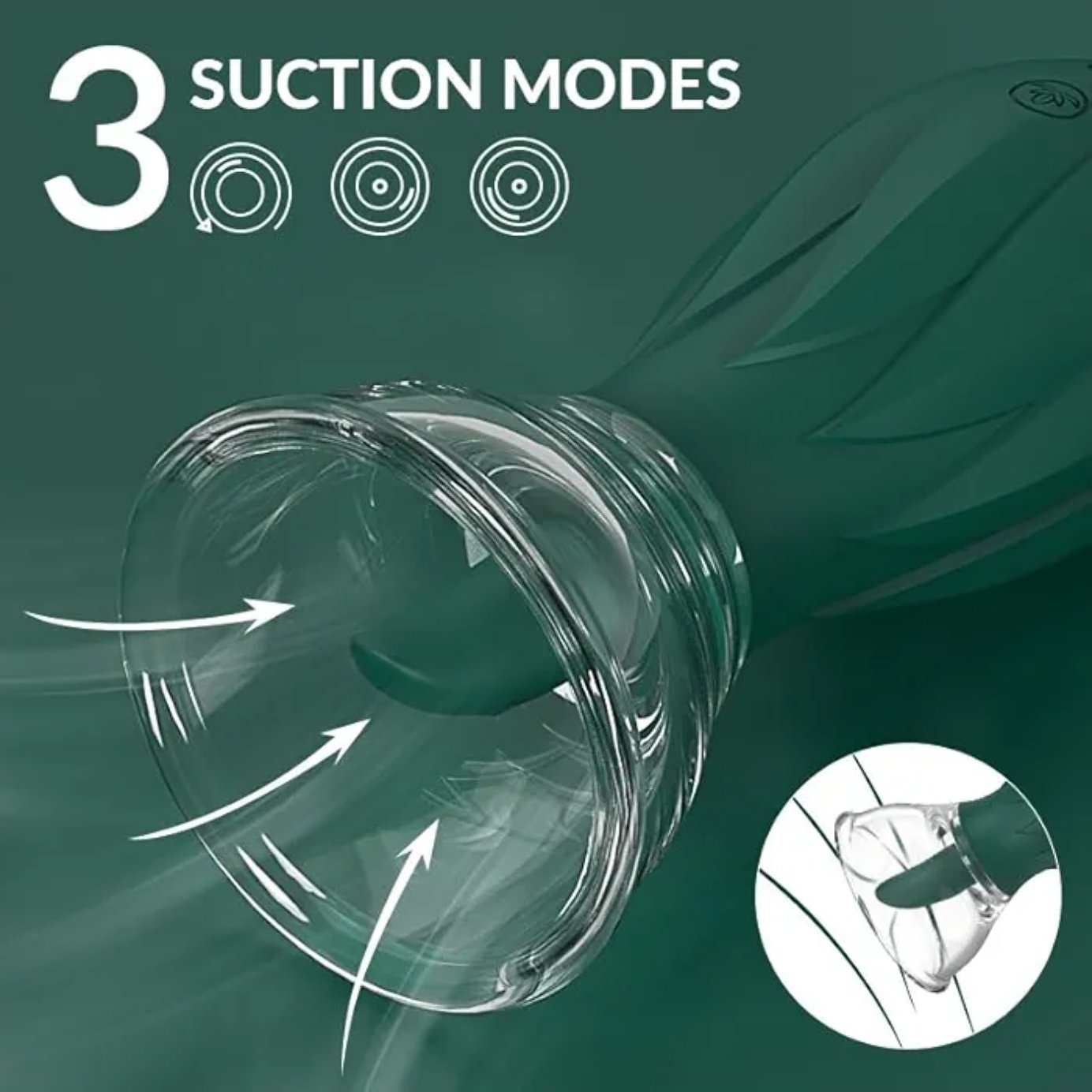 Emerald Bloom - Suction Tongue Rose Vibrator - Image 2