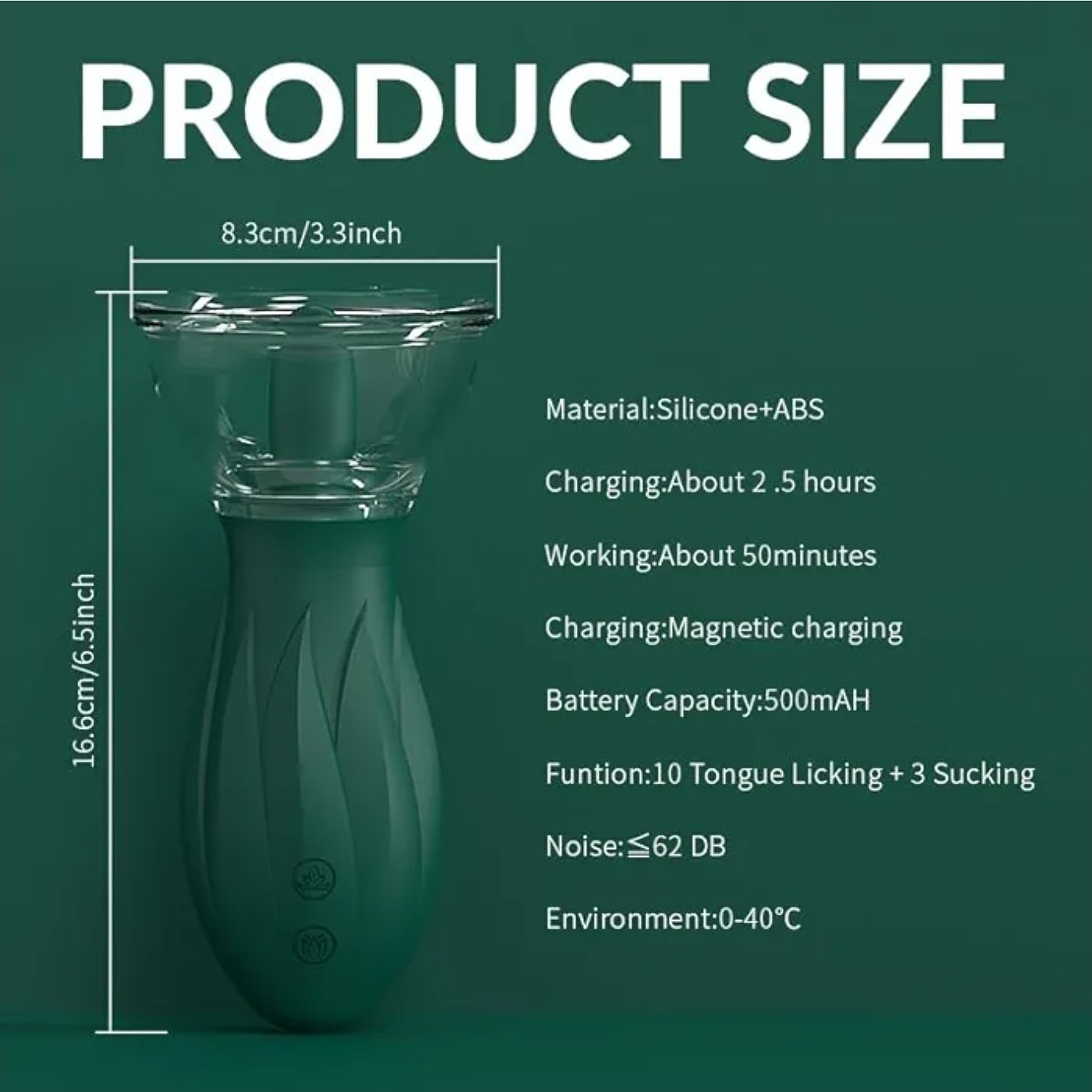 Emerald Bloom - Suction Tongue Rose Vibrator - Image 4