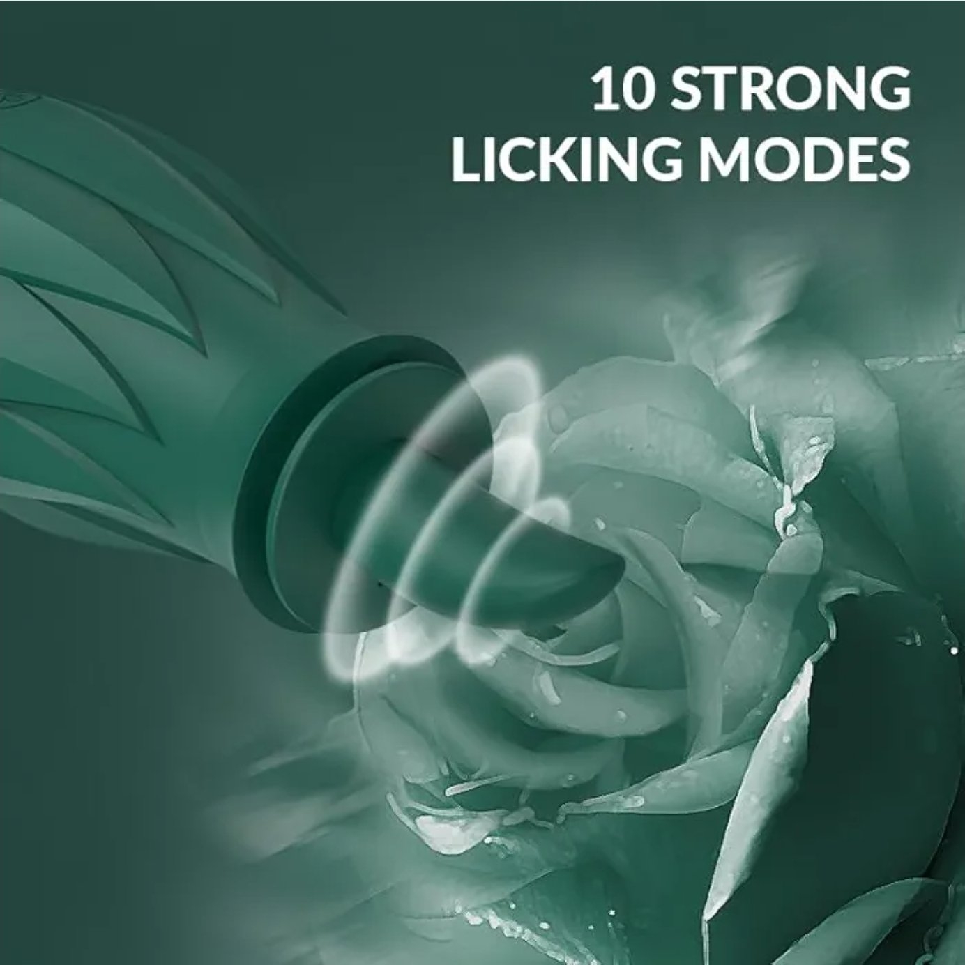 Emerald Bloom - Suction Tongue Rose Vibrator - Image 8