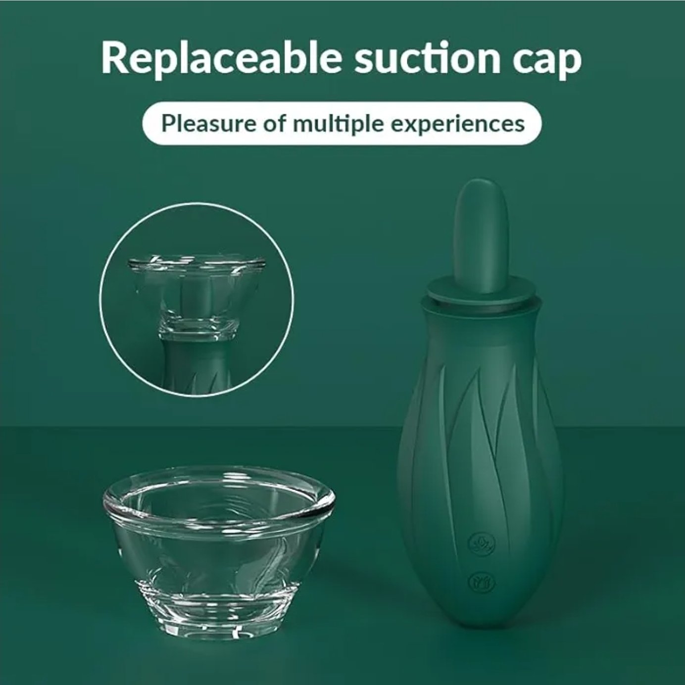Emerald Bloom - Suction Tongue Rose Vibrator - Image 7